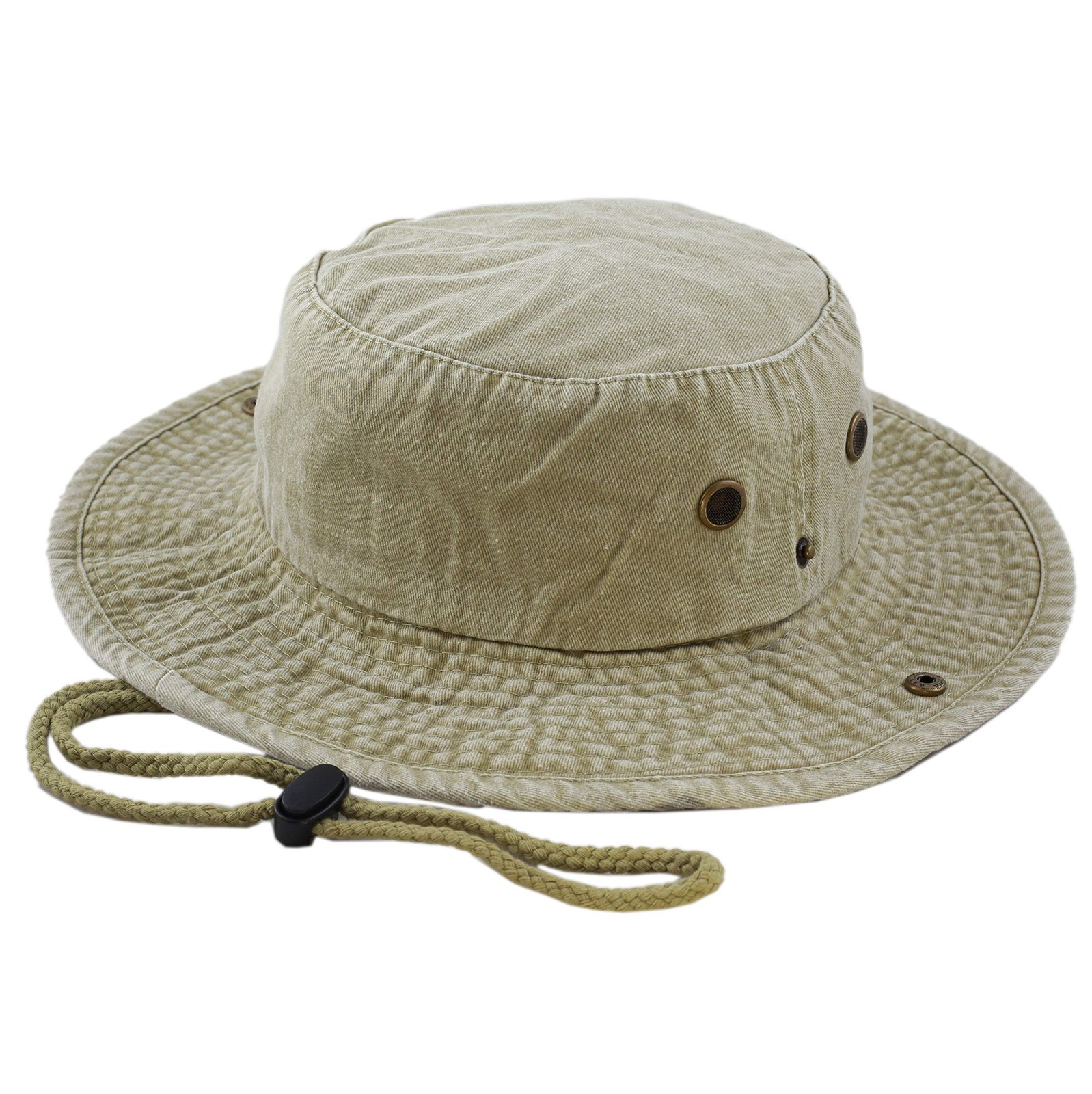 100% Cotton Stone-Washed Safari Wide Brim Foldable Double-Si