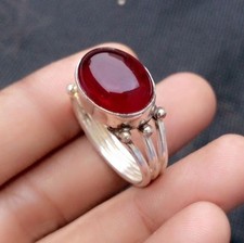 Garnet Gemstone  Handmade Ring 925 Sterling Silver Promise Ring All Size R 513
