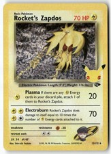 rocket's zapdos pokemon card value - - 15/132 attach 1 of them to Rockets Zapdos 2000 Nintendo Pokemon Gym Challenge