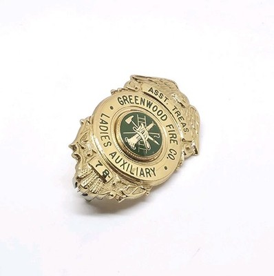 Vtg Greenwood Delaware Fire Company 78 Ladies Auxiliary Asst. Treasurer Badge