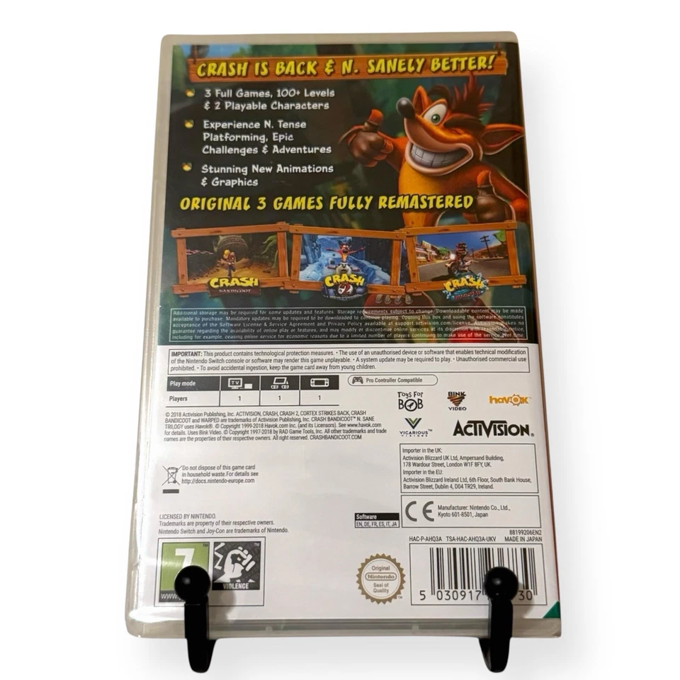 Crash Bandicoot N. Sane Trilogy - Nintendo Switch, 2018 - UE - NUEVO/SELLADO Foto 4 de 4