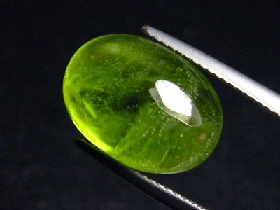Peridot 12,80 Ct. Apfelgrün Oval Cabochon Sri Lanka (5614t) - Bild 1 von 2