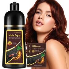 Instant Cherry Brown Hair Dye Shampoo for Vibrant Hair Color, Natural Hair Co...