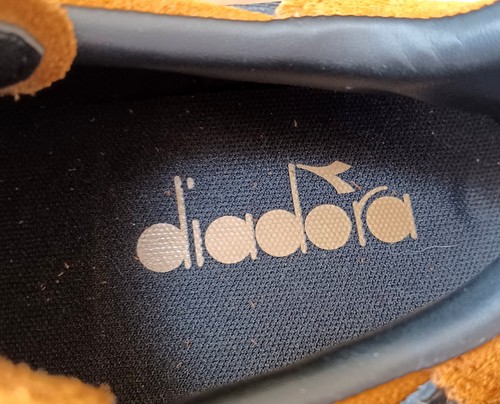 MENS RETRO VINTAGE DIADORA TOKYO MUSTARD SUEDE/BLACK TRAINERS UK 8 - Picture 18 of 24