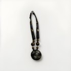 Tribal buffalo horn necklace with Round fish carved pendant — photo 8