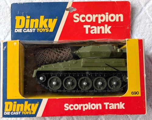 Vintage Dinky #690 Scorpion Tank British Modern NEW Original Box Decals Ammo Net