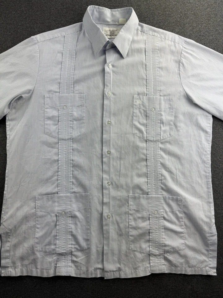 Givenchy Mens Guyaberas Shirt Size XL Short Sleeve Tropics Miami Vintage Top - Image 3 of 4
