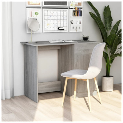 Schreibtisch grau Sonoma 100x50x76 cm Ingenieurholz kompakt Arbeitszimmer Schreibtisch mit schmaler Schublade