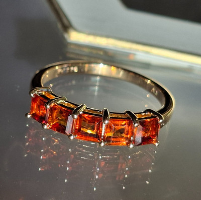 Ring 925/-Silber vergoldet-Edelstein 5xMadeira Citrin  -Harry Ivens -Gr.21 -NEU