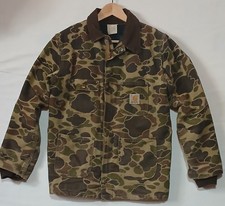 Carhartt CQ603 Vintage Duck Canvas Camouflage Hunting Jacket 18 Boys USA