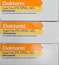 3 x Daktarin Sugar Free - 2% Miconazole Oral Gel - 15g