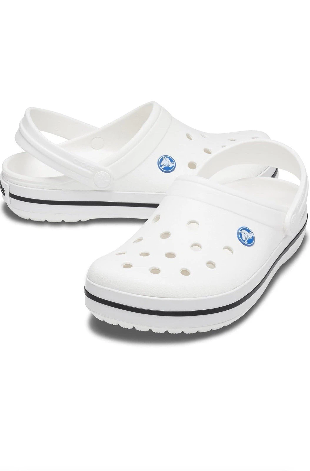 NEW Crocs Womens 13 Mens 11 Crocband Slip On Shoes Waterproof Sandal 11016 White