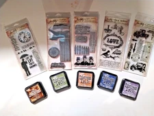 Tim Holtz Stampers Anonymous Mixed Lot Stamps and Distress Ink Pads