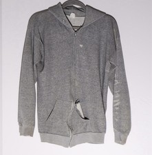 VTG Zip Hoodie Sweatshirt Thrashed Grunge Skater USA Distressed WORN 40" Chest