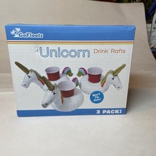 New PandPImports Vinyl Floating Unicorn Inflatable Drink Floaties 3 Pack 