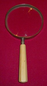 Antique Magnifying Glass Vintage Made in France Celluloid Handle Silver Metal