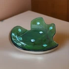 Vintage Murano Art Glass Bowl/ashtray/dish, Green, Fused Glass.