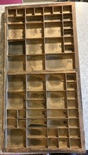 ANTIQUE WOODEN LETTERPRESS TYPE TRAY SHADOW B...