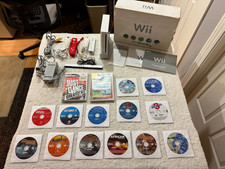 Nintendo Wii Console CIB Complete In Box Wii Sports 15 Games Extra Controller 