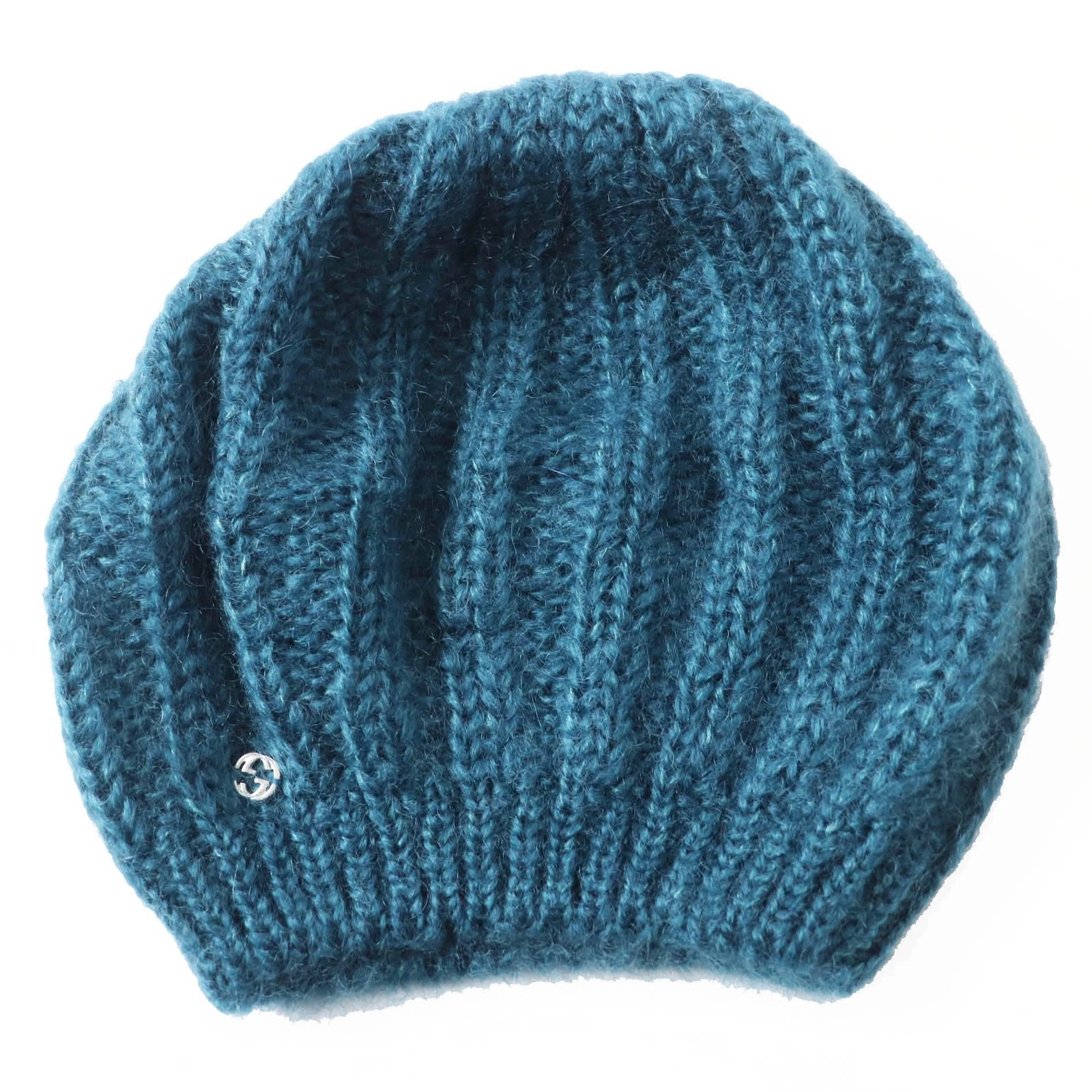 GUCCI 331985 Mohair Soie Entrelacée Raccords Métal Tricot Béret Tricot Casquette