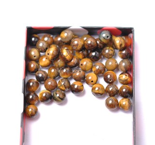 Wholesale 20Pcs Tiger's Eye Natural Gemstone Round Spacer Loose Beads 8MM #2