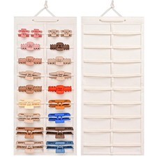 1 Pack Hair Claw Clip Organizer Hanging Wall-Mounted Holder Storage Beige