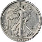 1917 -P Walking Liberty Half 90% silver coin graded AU/BU