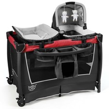 4-in-1 Convertible Portable Baby Playard Newborn Napper w/ Toys Music Red