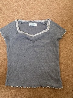 Girls Primark blue and white top. 9 10. VGC.
