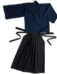 Japanese Men's Kimono Samurai Bushi Ronin Cosplay costume Jacket Hakama Set Navy