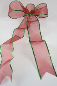 Christmas Tree Bow Gift Basket Bow Red Green Ribbon Office