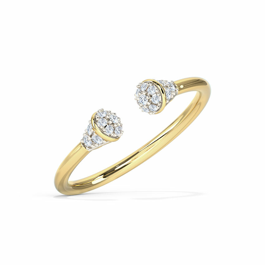 1ct Engagement Ring Round Lab-Created Moissanite Open Cuff Stylish Gold Plated-image