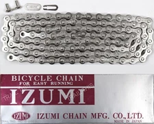 Izumi Standard Silver 1/8" 116L Single-Speed BMX Track Fixed Gear Bicycle Chain