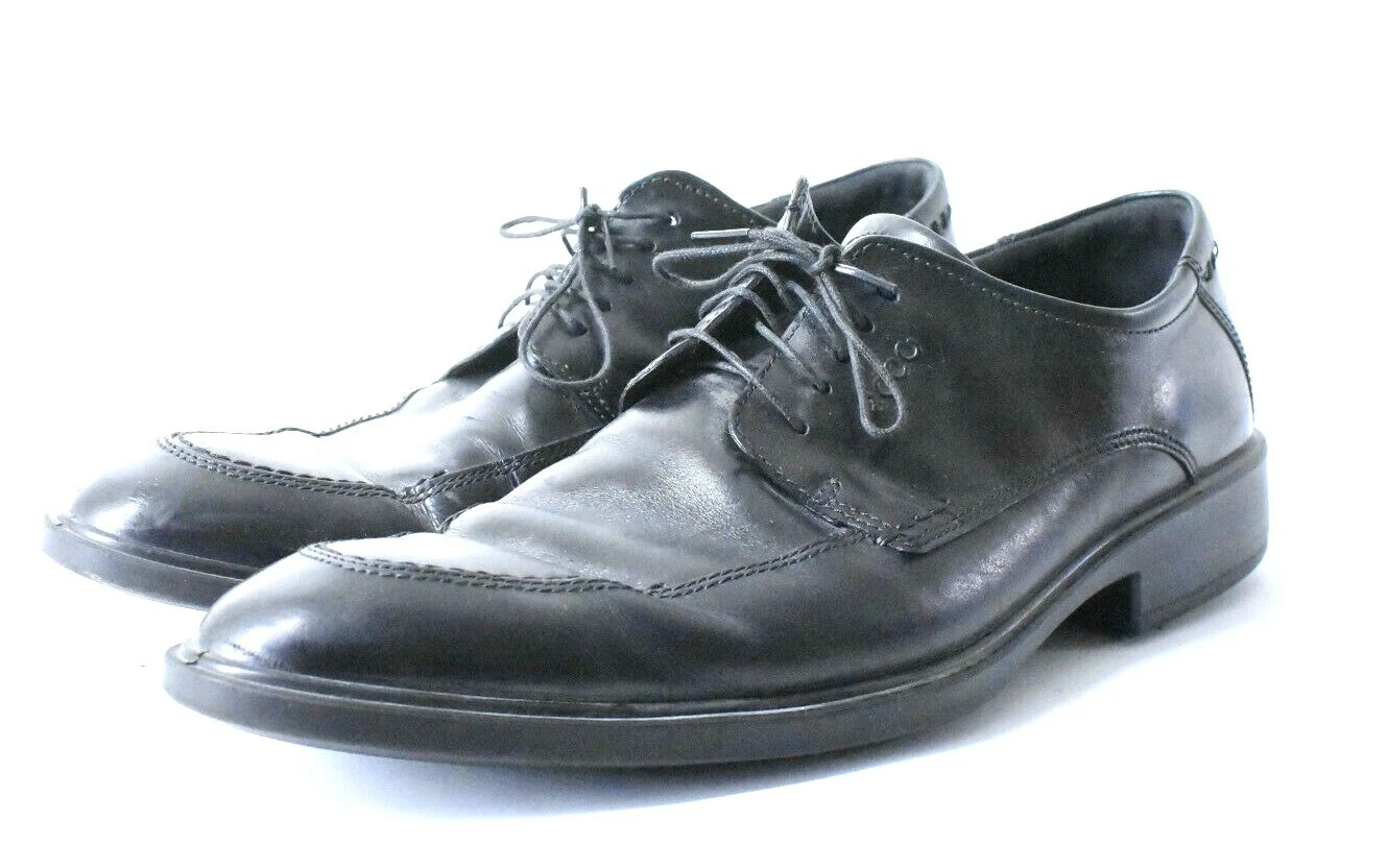 Scarpe eleganti Oxford stringate Ecco 49514 da uomo in pelle nera tinta unita taglia 46
