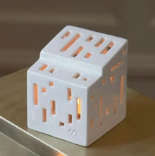 Kähler Danish White Urbania Lighthouse 'FUNCTIO' Tea Light/Candle Holder NIB