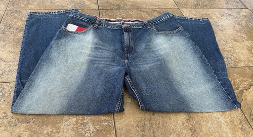 Tommy Hilfiger Blue Jeans Size 42X32 Mens Jeans Distressed - Foto 3 di 7