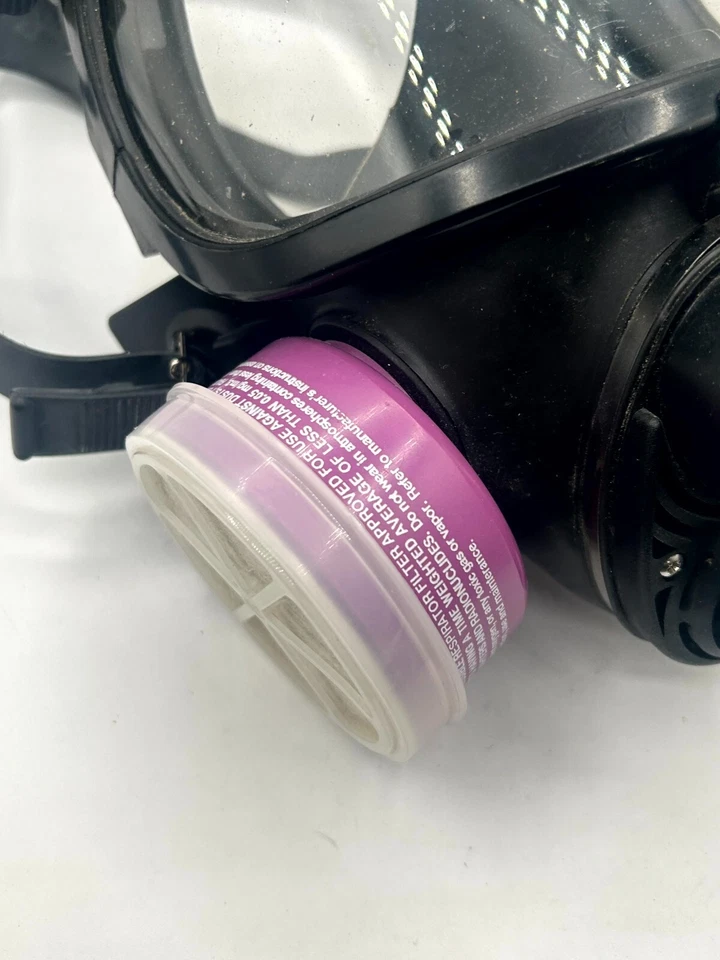 Lab Safety Supply 24734 Reusable Full Face Respirator Mask Black Dual Filters - Image 4 of 4