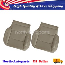 Driver Passenger Bottom Perforated Leather Seat Cover Tan For 15-19 Sierra Yukon
