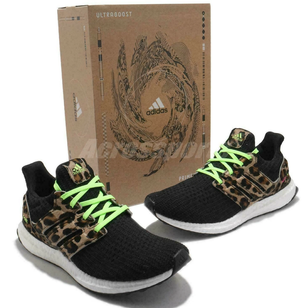 ADIDAS ULTRABOOST DNA LEOPARD BLACK/GREEN MEN'S CASUAL RUNNING SHOES FZ2731