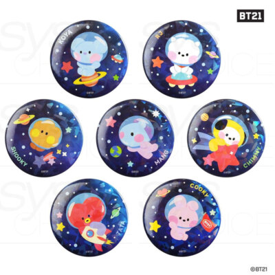 BTS BT21 Official Authentic Goods minini Can Badge SPACE Ver 7SET