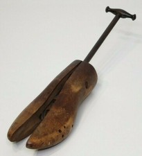 Antique Wooden Shoe Stretcher Extender Metal Handle Adjustable Screw Mechanism