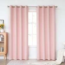 KEQIAOSUOCAI 84 Inch Length Baby Pink Curtains for Girls Kids Nursery Bedroom...