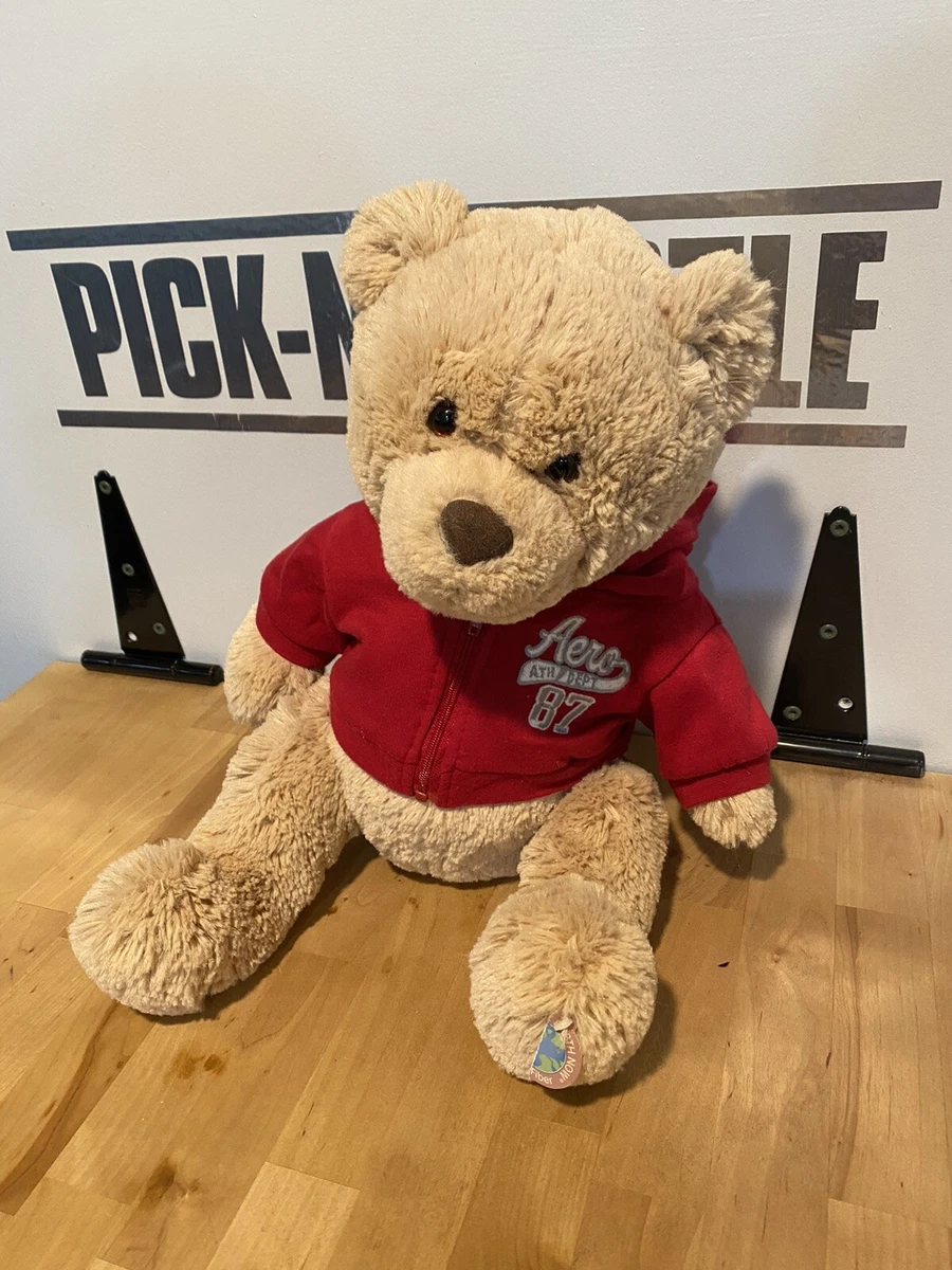 Vintage Teddy Bear Aeropostale Aero A87 Hoodie Jacket Sweatshirt Plush Rare  | eBay