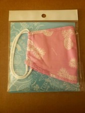 FACE MASK - Hawaiian Print - Pink Color w/ White Pineapple - Original Package