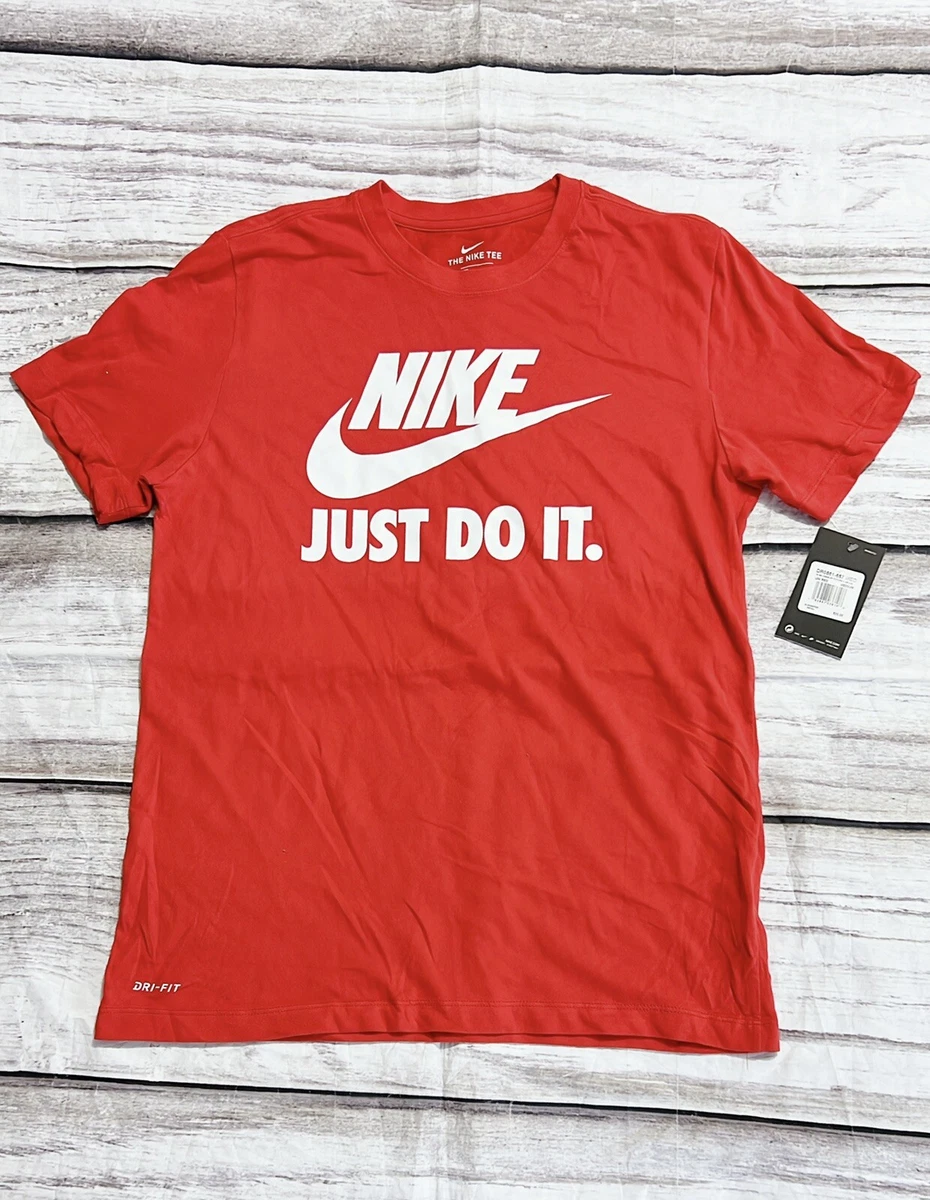 Nike Swoosh Just Do It Logo Tee Shirt Red Men s Size XLarge NWT T