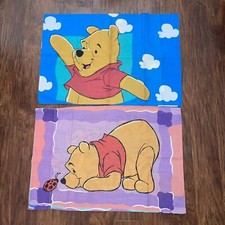 VTG Winnie The Pooh Piglet Tigger Set Of 2 Bed Standard Pillowcases Disney