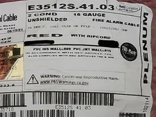 Carol E3512S 16/2C Solid Plenum Alarm Media Cable Wire FPLP/CL3P Red /100ft