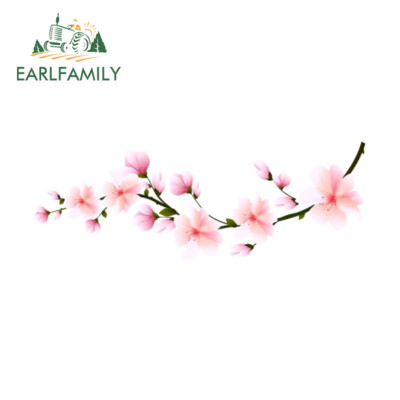 EARLFAMILY 5.1  Cherry Blossom Car Sticker RV Helmet Window Waterproof DIY Decal