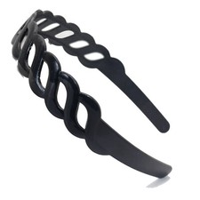 4 Black Plastic Braid Shape 25mm Wide Alice Headband Hair Band Hair Accessory