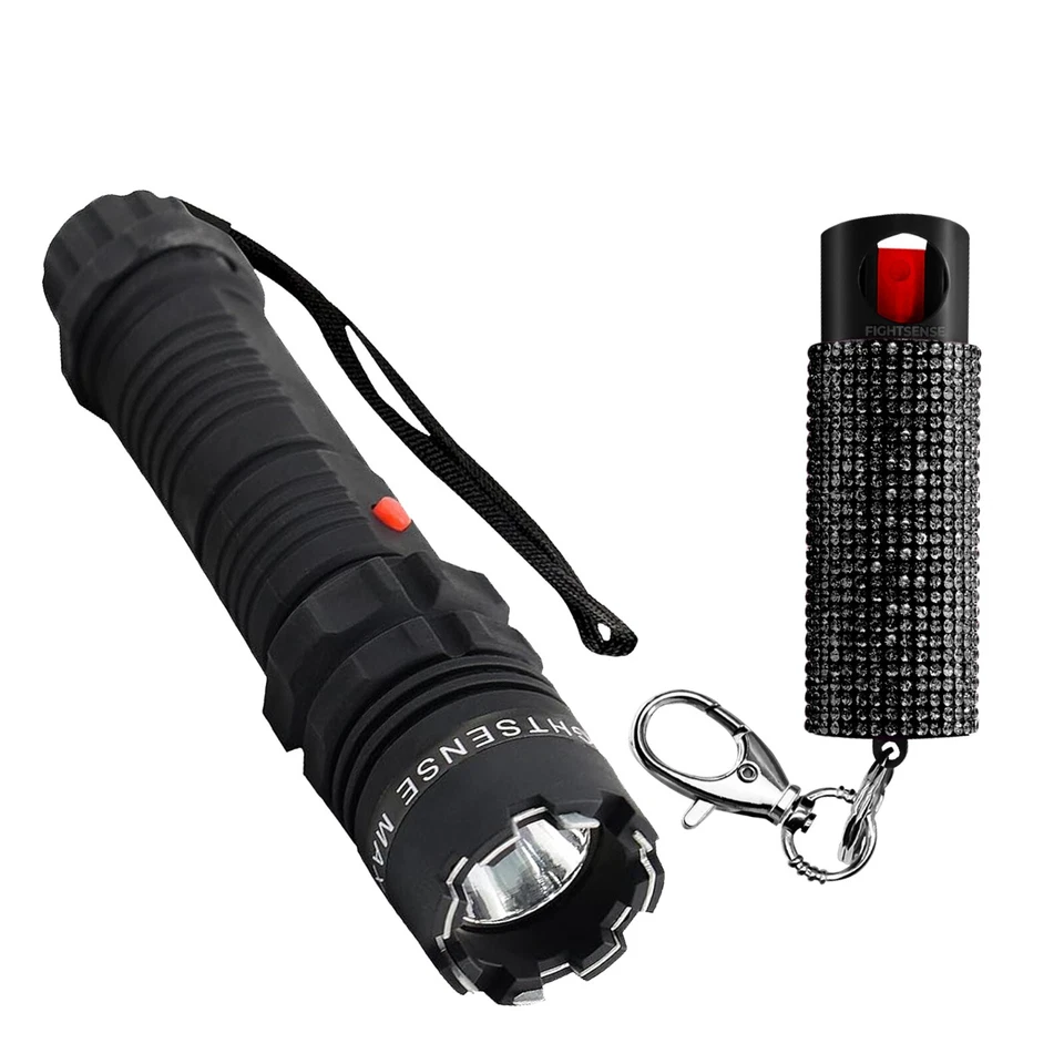 Pistola de aturdimiento linterna recargable + combo de spray de pimienta para defensa personal Foto 2 de 4